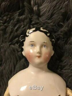 Vintage 14 Porcelain China L Doll Head Body Pariam Lady Doll Antique Clothes