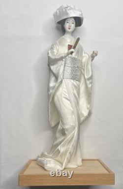 Vintage 15 Japanese Wedding Geisha Doll White Silk Gown Porcelain Head Hands