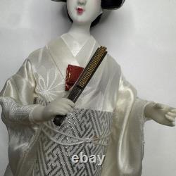 Vintage 15 Japanese Wedding Geisha Doll White Silk Gown Porcelain Head Hands