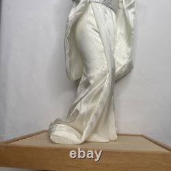 Vintage 15 Japanese Wedding Geisha Doll White Silk Gown Porcelain Head Hands