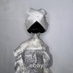 Vintage 15 Japanese Wedding Geisha Doll White Silk Gown Porcelain Head Hands