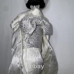 Vintage 15 Japanese Wedding Geisha Doll White Silk Gown Porcelain Head Hands