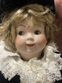 Vintage 15 Porcelain Socket Head Doll Pair Leather Bodies Googly Eyes Dolls