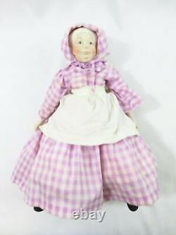 Vintage 15in Porcelain Artist Doll J TURNER GRANNY OLD LADY JOINTED SITTING