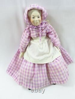 Vintage 15in Porcelain Artist Doll J TURNER GRANNY OLD LADY JOINTED SITTING