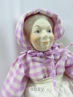 Vintage 15in Porcelain Artist Doll J TURNER GRANNY OLD LADY JOINTED SITTING