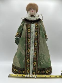 Vintage 16 in. Tall Porcelain Doll Russian Noble Custom Costume and Painted Face
