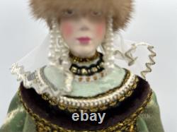 Vintage 16 in. Tall Porcelain Doll Russian Noble Custom Costume and Painted Face