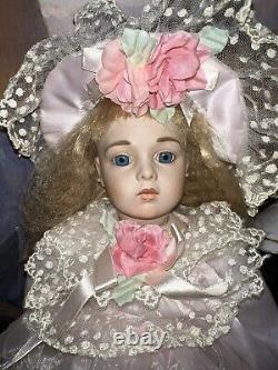 Vintage 17 Repo French Porcelain Doll Hamilton Collection, fixed blue eyes