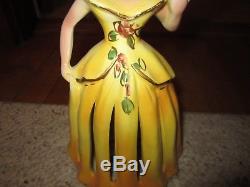 Vintage 1950's Kreiss Yellow Porcelain Napkin/Candle Holder Doll