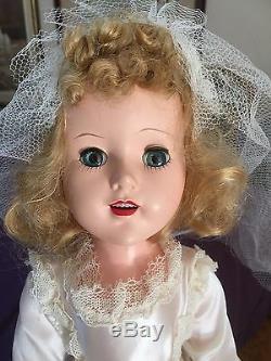 Vintage 1960s Walking Bridal Doll All Original Made Usa Porcelain Teeth 18 inch