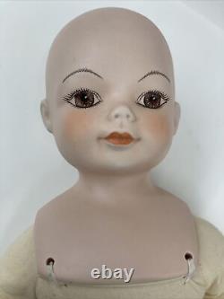 Vintage 1962-1990 Karl-Heinz Klette Marked 21 Porcelain & Soft Body Doll & Wig