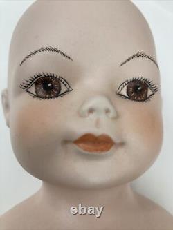 Vintage 1962-1990 Karl-Heinz Klette Marked 21 Porcelain & Soft Body Doll & Wig
