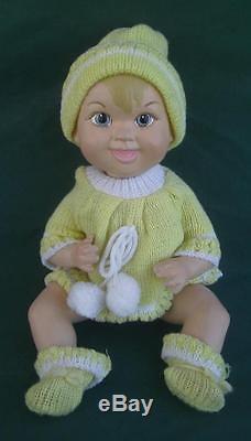 Vintage 1966 Maggie Head Bisque Porcelain 10.5 Jointed Baby Doll + Clothes