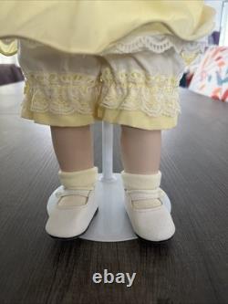 Vintage 1968 Morton Salt Umbrella Girl Doll Porcelain with Box Certificate Stand