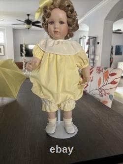 Vintage 1968 Morton Salt Umbrella Girl Doll Porcelain with Box Certificate Stand