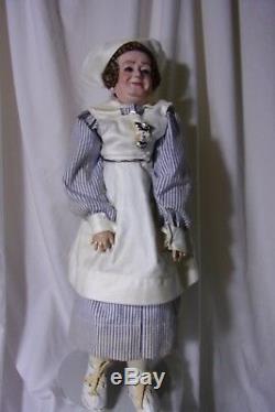 Vintage 1976 True Burkett NURSE NORA Porcelain Doll 20 Fabulous VGC