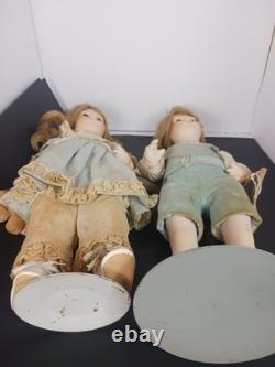 Vintage 1978 Dolls By Jerri McCloud Porcelain Doll Pair Boy Girl Set RARE