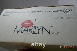 Vintage 1980's PORCELAIN MARILYN MONROE WORLD DOLL 16.5 w / Sequins Dress & Box