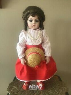 Vintage 1984 Handmade 100% Porcelain Doll Bru Shandele Reproduction Signed 19