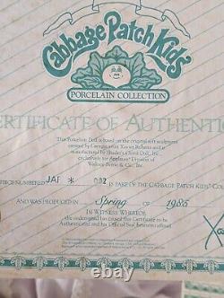 Vintage 1985 Cabbage Patch Kids Porcelain Collection Jenifer Alice #4890 NIB COA