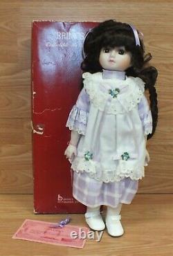 Vintage 1986 Brinn's Collectible Edition Brown Hair Musical Porcelain Doll