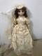 Vintage 1988 Freckalina Porcelain Doll Scottish Bride With Signed Book By Arti