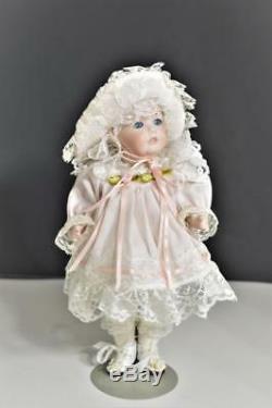 Vintage 1989 All Porcelain Baby Girl Doll Artist Phyllis Parkins Signed 9 1/2