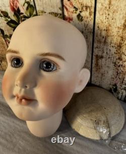Vintage 1990's Artist Doll Porcelain Head Replica 10.5 IN Repro