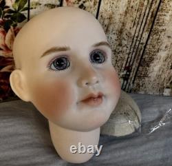 Vintage 1990's Artist Doll Porcelain Head Replica 10.5 IN Repro