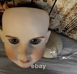 Vintage 1990's Artist Doll Porcelain Head Replica 10.5 IN Repro