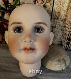 Vintage 1990's Artist Doll Porcelain Head Replica 10.5 IN Repro