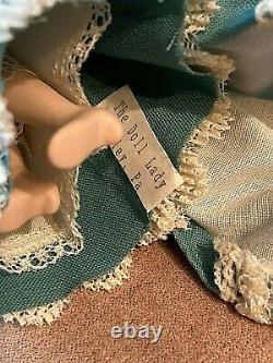 Vintage 1990s Porcelain Victorian Lady with Bustle Artisan Doll Miniature 112