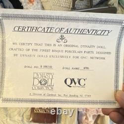 Vintage 1993 Dynasty Doll Collection April 12 Porcelain Doll QVC Excl COA Box