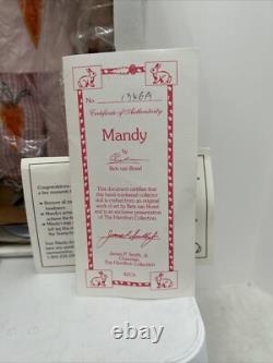 Vintage 1993 Mandy Porcelain Doll By Bets Van Boxel Bunny Rabbit