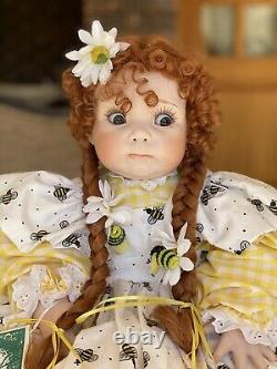 Vintage 1999 LINDA RICK THE DOLLMAKER PORCELAIN DOLL Bee My Honey 616/2500