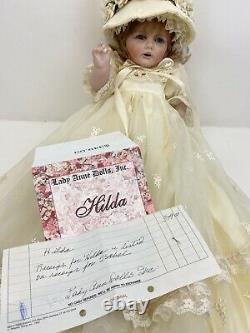 Vintage 1999 Lady Anne Reproduction Porcelain Williamsburg Doll Factory / HILDA