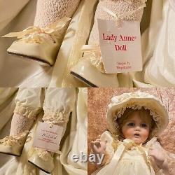 Vintage 1999 Lady Anne Reproduction Porcelain Williamsburg Doll Factory / HILDA