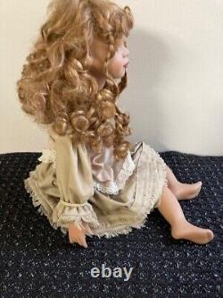 Vintage 20 Porcelain Bisque Red Head Doll Unique in Native American outfit