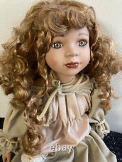 Vintage 20 Porcelain Bisque Red Head Doll Unique in Native American outfit