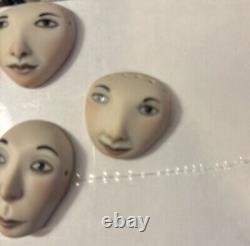 Vintage 2000 Painted Porcelain Doll Faces Lot Of 8 By Shannon Mayfield 1-1 1/2