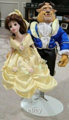 Vintage 2002 BEAUTY AND THE BEAST porcelain Doll Set Rare Jasmina Collection