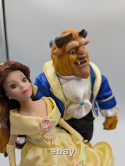 Vintage 2002 BEAUTY AND THE BEAST porcelain Doll Turning Set With Music