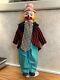 Vintage 20porcelain Clown Doll Porcelain Face, Hands, Feet With Shoes Dressed