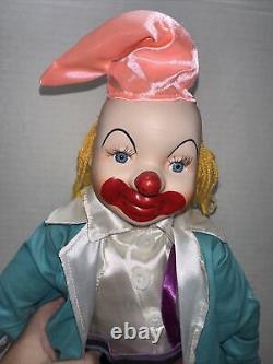 Vintage 20Porcelain Clown Doll Porcelain Face, Hands, Feet With Shoes Dressed