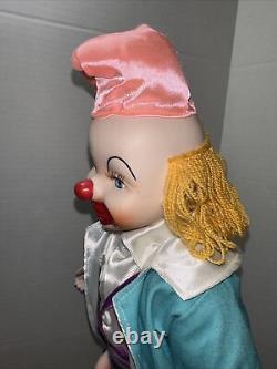 Vintage 20Porcelain Clown Doll Porcelain Face, Hands, Feet With Shoes Dressed