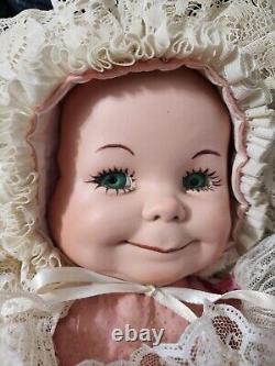 Vintage 21 Three Face Porcelain Doll With Handmade Victorian Style Dress