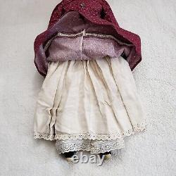 Vintage 22.5 Tall Porcelain Black Hair Cloth Body China Head Doll