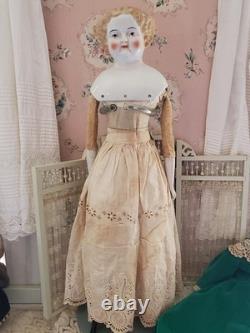Vintage 24 Flat Top Highbrow China Shoulder Head Blonde Doll A A Gralnick