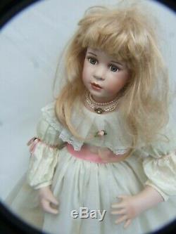 Vintage 24'' Tall Gorgeous Blond Porcelain Bisque Doll White Dress